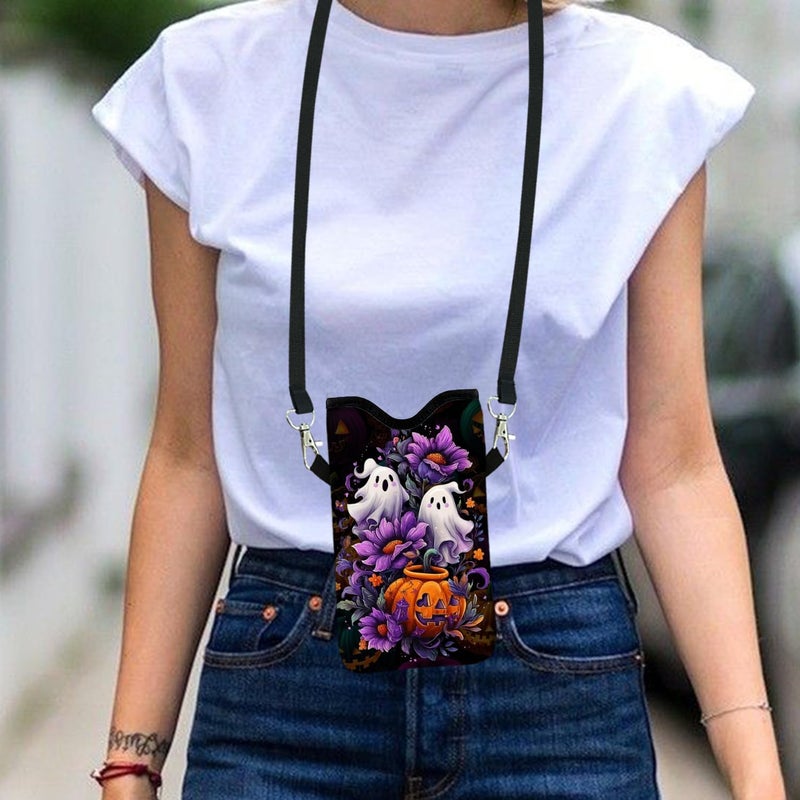 otilil Neoprene Cell Phone Sleeve Pouch Case Bag with Crossbody Strap Neck Lanyard for Women 7.1 X 3.9 in - Image 5